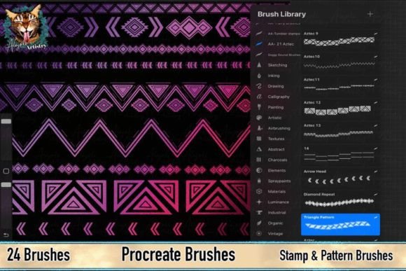 Aztec Stamp - Pattern Procreate Brushes: Elevating Digital Art with Geometric Precision