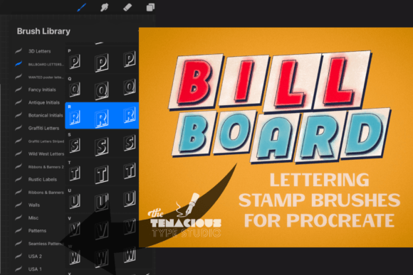 Billboard Sign Lettering Stamp Brushes: A Practical Review for Procreate Users