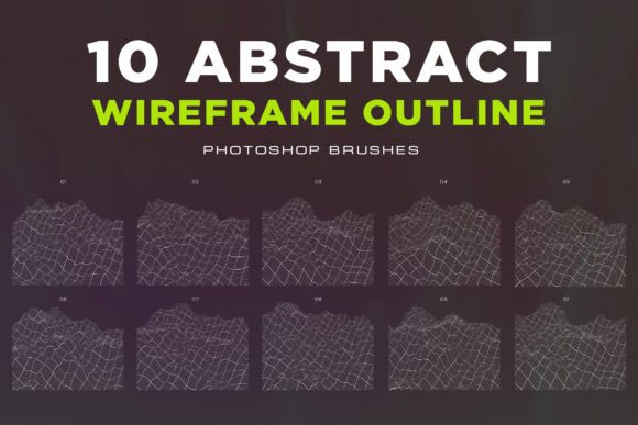 Enhancing Digital Design with 10 Abstract Wireframe Photoshop Brushes
