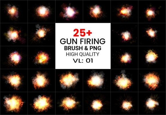 Mastering Dynamic Action Effects with the PS Gun Firing Brushes Png Pack