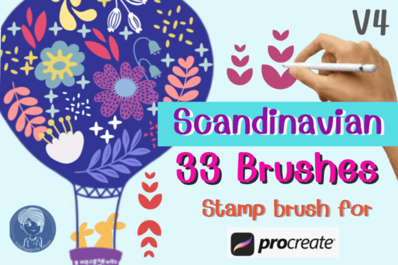 Streamlining Digital Design with Scandinavian V4 Stamp Brushes Procreate