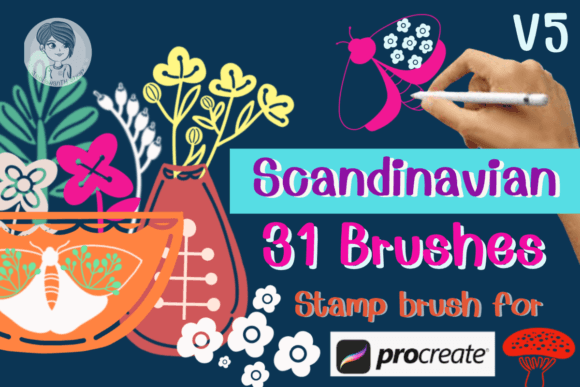 Streamlining Digital Design with Scandinavian V5 Stamp Brushes for Procreate