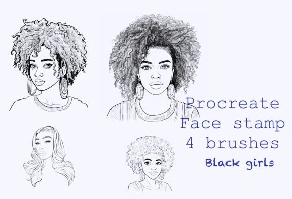 Streamlining Digital Illustration with Procreate Stamp Black Girls, Brushes